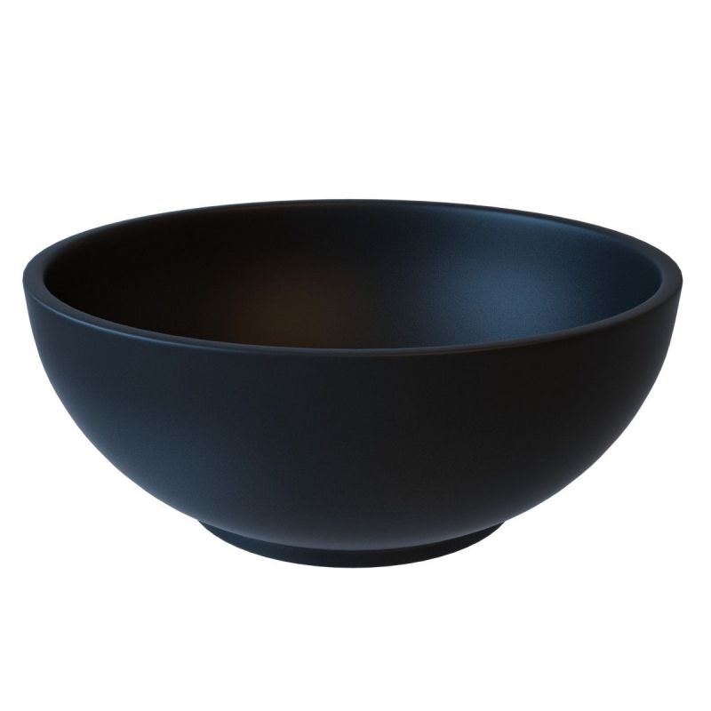 Lavoar EGO Cristiano, Negru Mat, 31x31 cm, montaj pe blat, fara gaura de baterie, ceramica sanitara