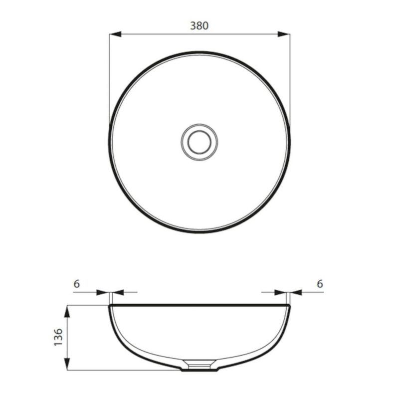 Lavoar EGO Michael, 38x13.6 cm, Albastru, Power Colour, semi-mat, montaj pe blat, ceramica sanitara de inalta calitate