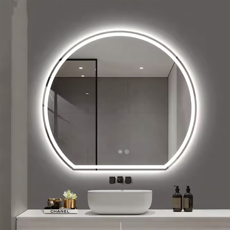 Oglinda smart Led, 5 mm, dezaburire, buton touch, 3 Culori, dimensiune 70x80 cm, Zenit
