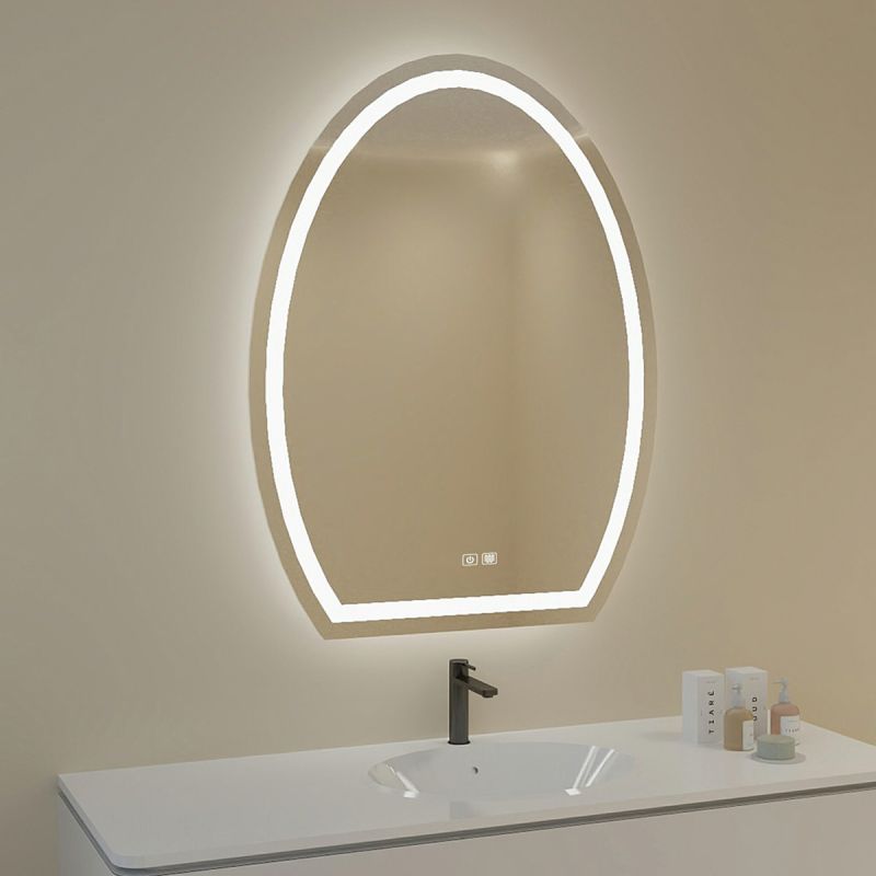 Oglinda smart Led, 5 mm, dezaburire, buton touch, 3 Culori, dimensiune 70x80 cm, Zenit