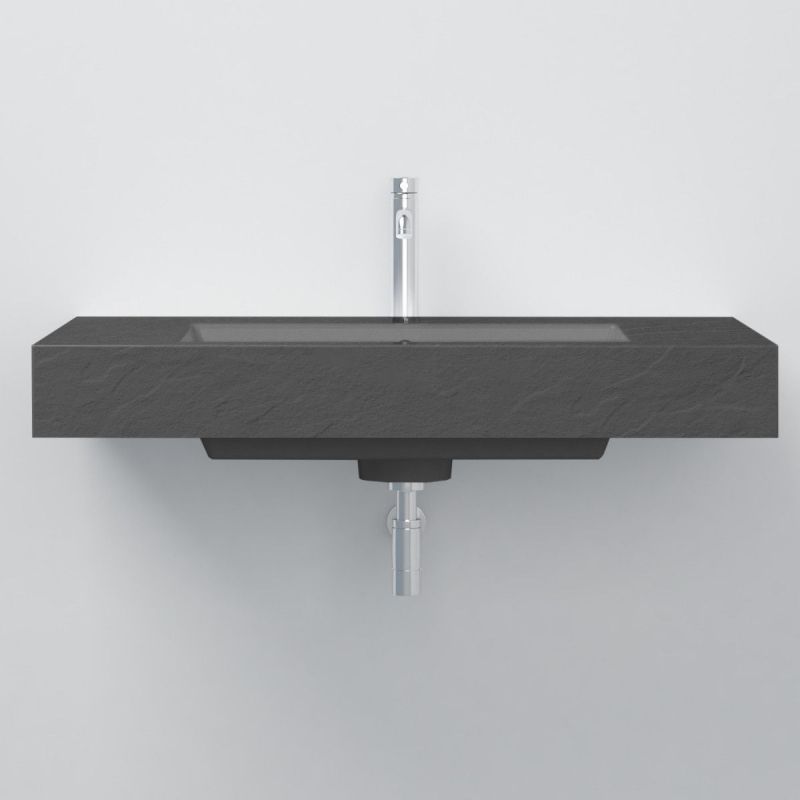 Lavoar Elsa, compozit mineral, montaj pe blat sau suspendat, Antracit Mat, finisaj Ardezie, 80-100x 49.2-53 cm