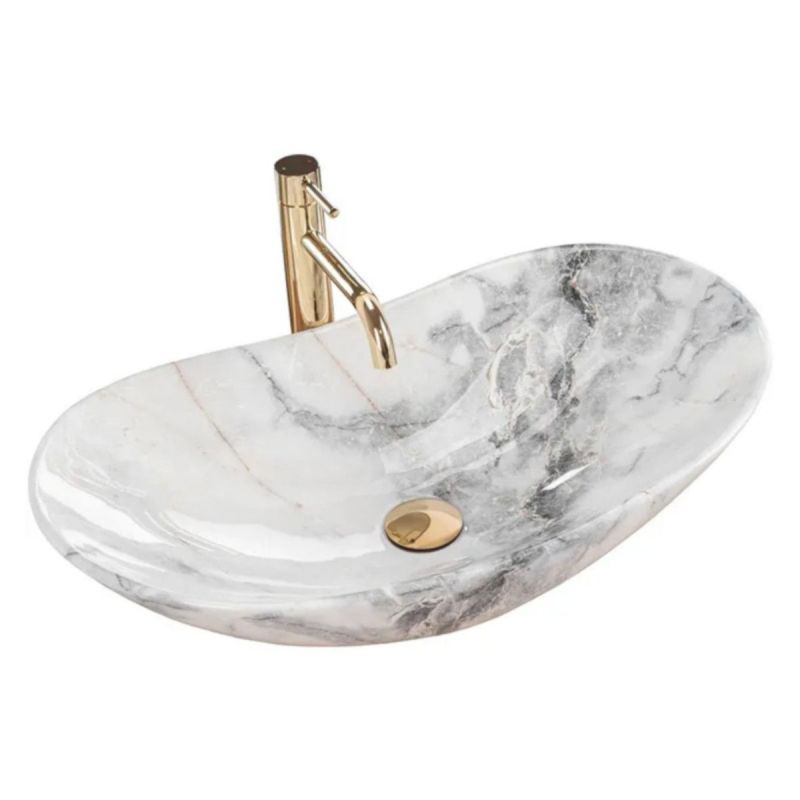 Lavoar, imitatie piatra, ceramica sanitara, 62x36 montaj pe blat, Luigi
