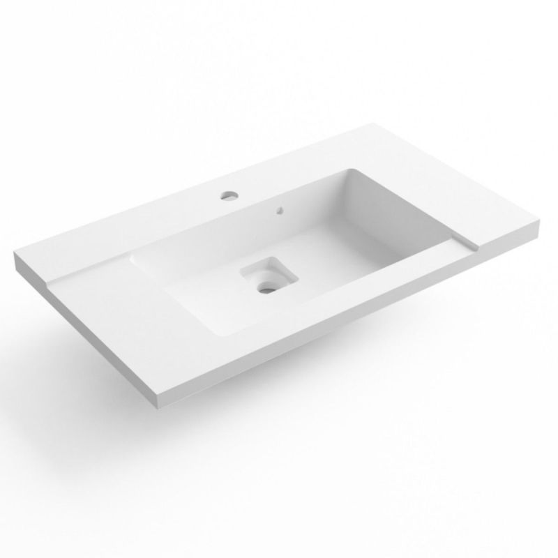 Lavoar Irene, compozit mineral, montaj semi-incastrat, cu gaura de baterie, 80x46 cm