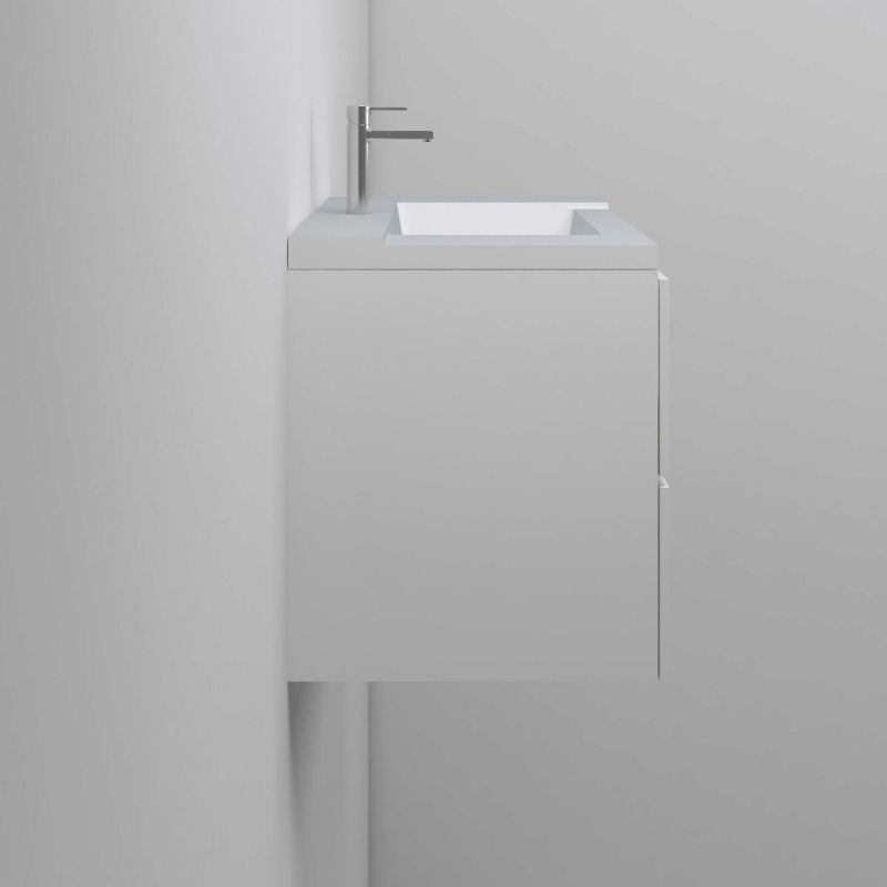Lavoar Irene, compozit mineral, montaj semi-incastrat, cu gaura de baterie, 80x46 cm