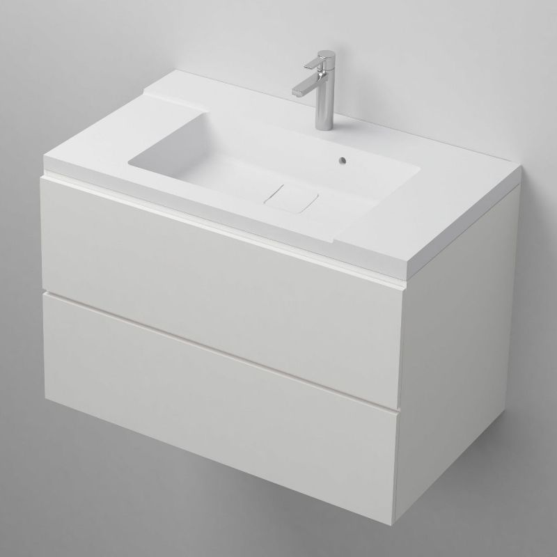 Lavoar Irene, compozit mineral, montaj semi-incastrat, cu gaura de baterie, 80x46 cm