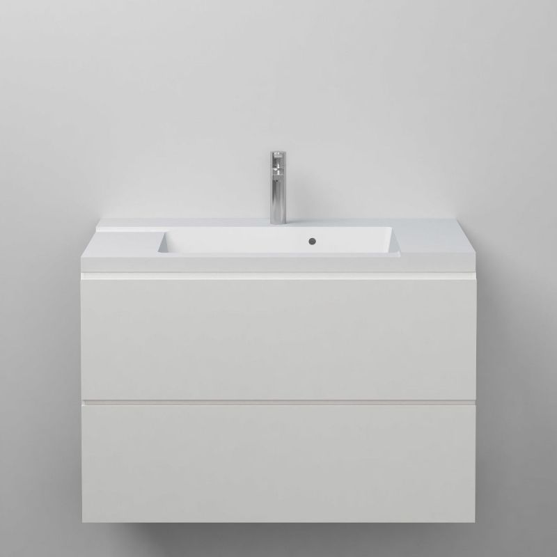 Lavoar Irene, compozit mineral, montaj semi-incastrat, cu gaura de baterie, 80x46 cm