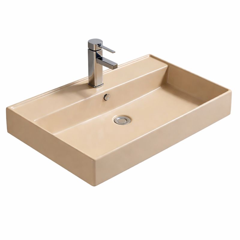 Lavoar Jasmine Mat, Power Color, gaura de baterie, montaj pe blat, ceramica sanitara, 60-80x50 cm, Avelia