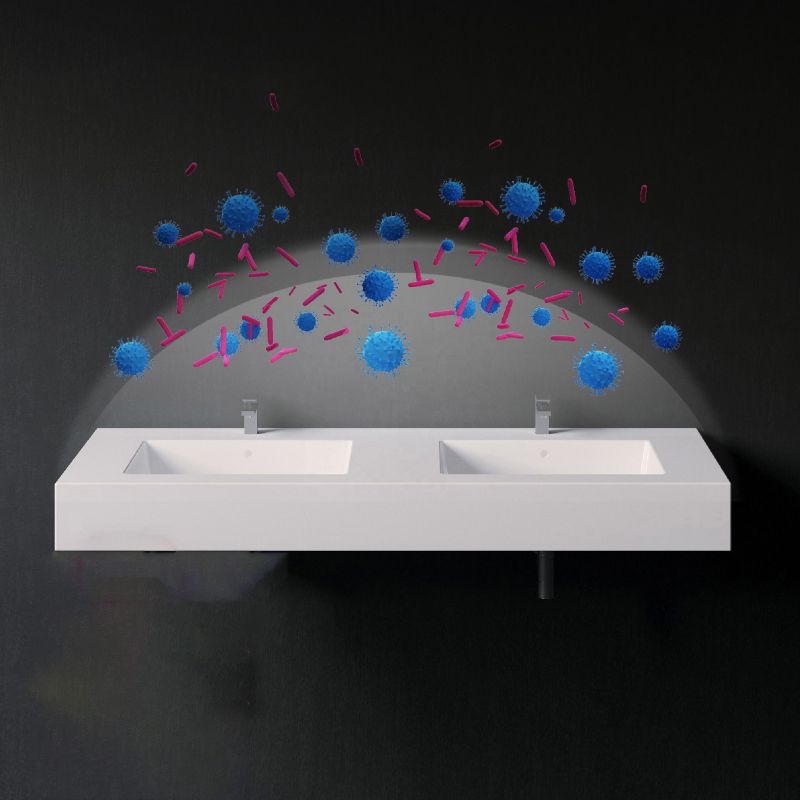 Lavoar Kira, compozit mineral, montaj semi-incastrat, o gaura de baterie, 78x56 cm