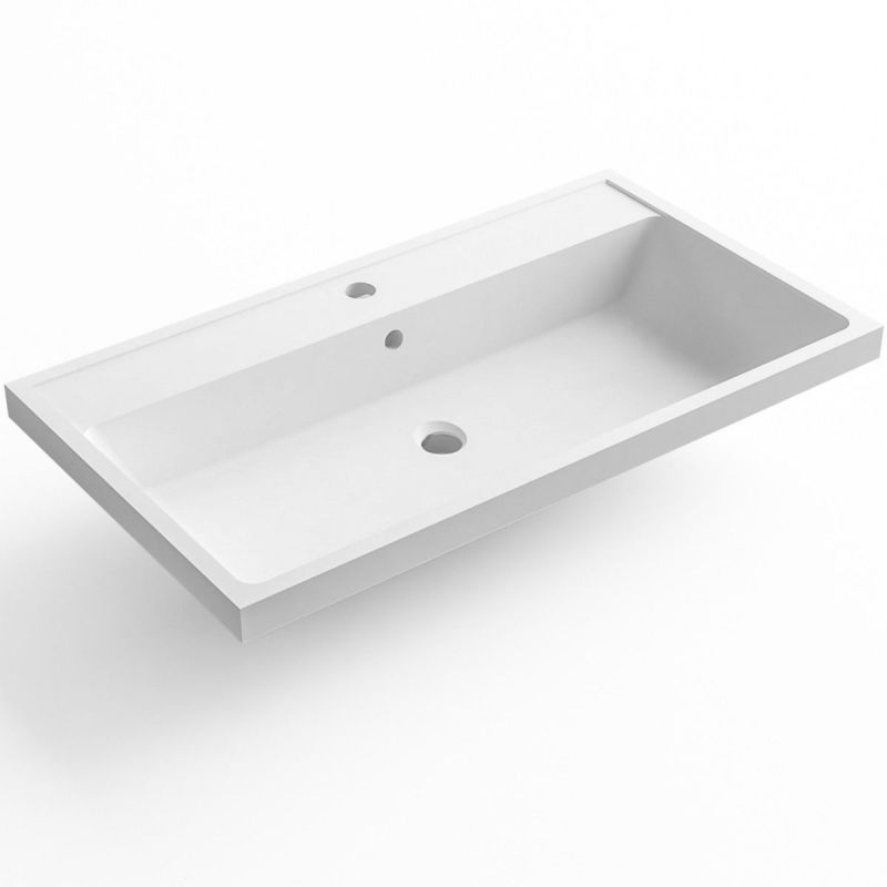 Lavoar Klaus, compozit mineral, montaj semi-incastrat, cu gaura de baterie, 80x45 cm