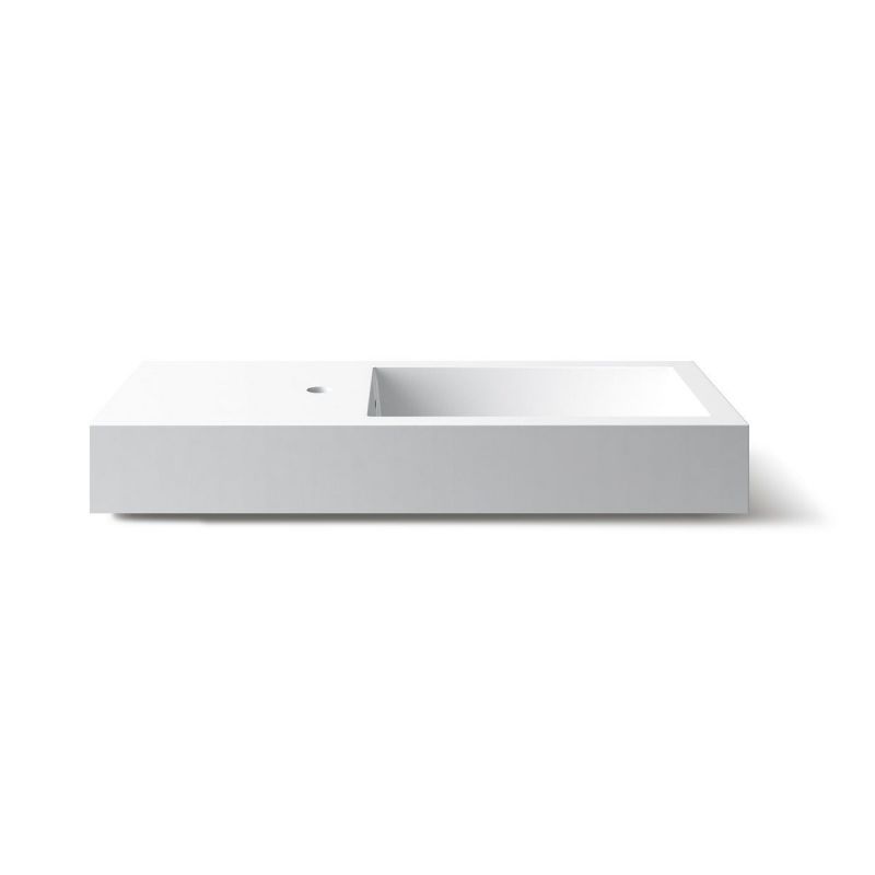 Lavoar Lola, compozit mineral, montaj suspendat sau pe blat, gaura de baterie pe stanga, 82x35 cm