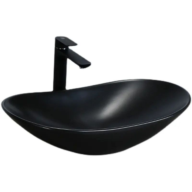Lavoar Luigi, Negru Mat, ceramica sanitara, 52x32 montaj pe blat