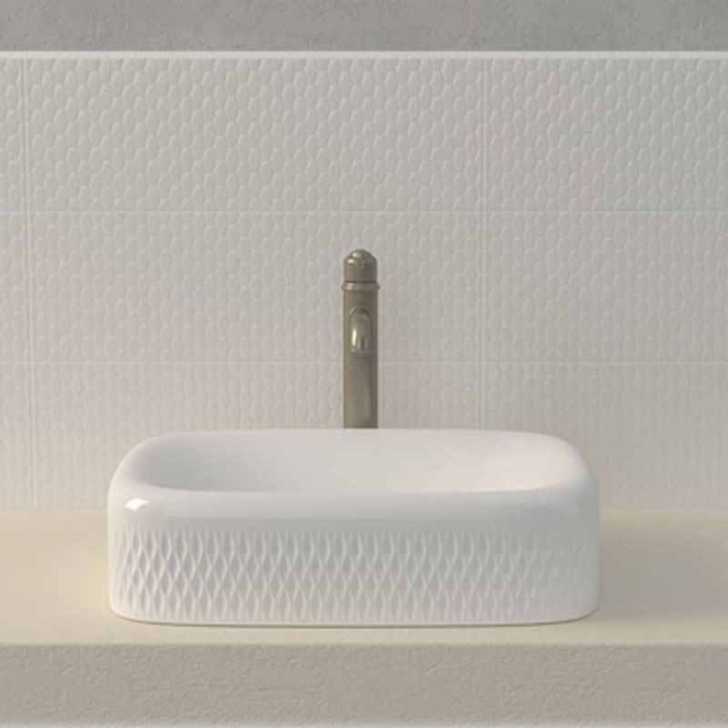 Lavoar Madona, montaj pe blat, 56x44 cm, capac ceramic, alb lucios, Royalty Line by Ego