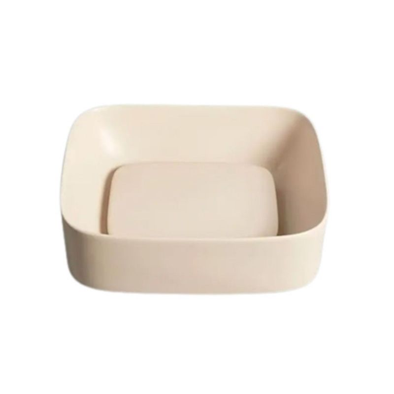 Lavoar Marsala , Crem, capac scurgere inclus, ceramica sanitara, 43x38 cm, montaj pe blat