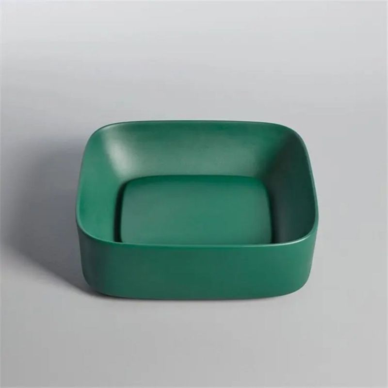 Lavoar Marsala , Verde, capac scurgere inclus, ceramica sanitara, 43x38 cm, montaj pe blat