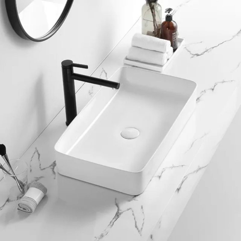 Lavoar Maura, Alb, ceramica sanitara, 61x35 montaj pe blat