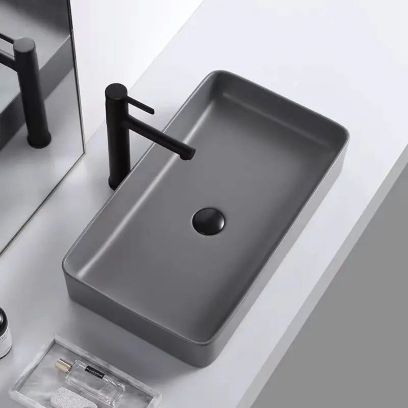 Lavoar Maura, Gri Mat, ceramica sanitara, 61x35 montaj pe blat