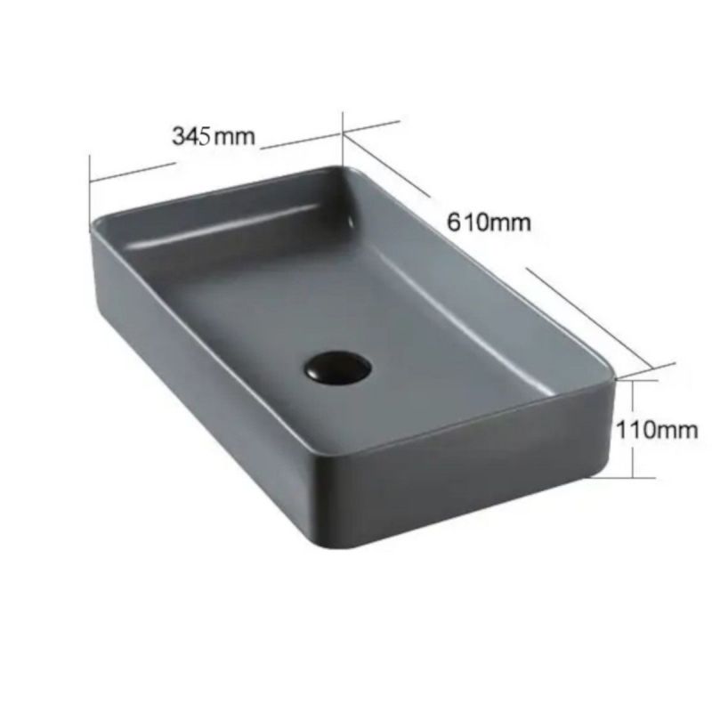 Lavoar Maura, Gri Mat, ceramica sanitara, 61x35 montaj pe blat