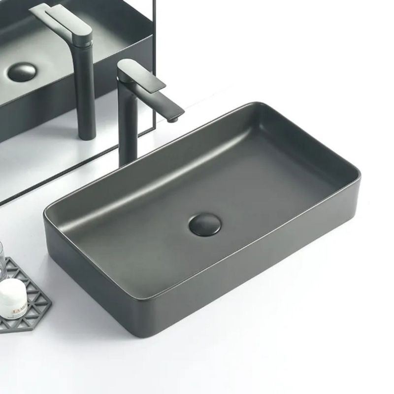 Lavoar Maura, Gri Mat, ceramica sanitara, 61x35 montaj pe blat