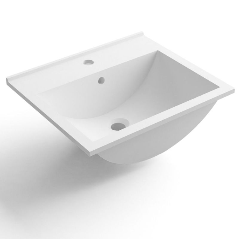 Lavoar Melvin, compozit mineral, montaj semi-incastrat, cu gaura de baterie, 50x43 cm