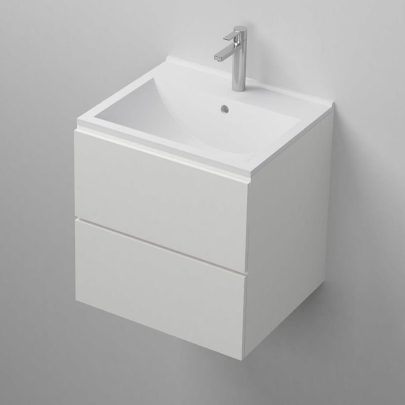 Lavoar Melvin, compozit mineral, montaj semi-incastrat, cu gaura de baterie, 50x43 cm