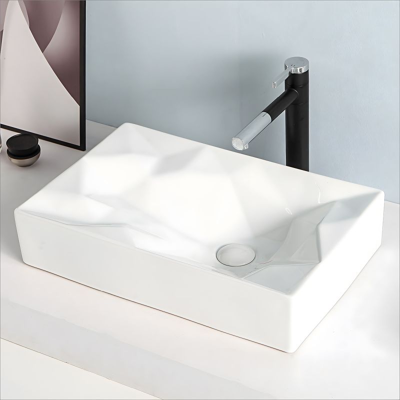 Lavoar Mistic, Alb Lucios, 56x36 cm, montaj pe blat, ceramica sanitara