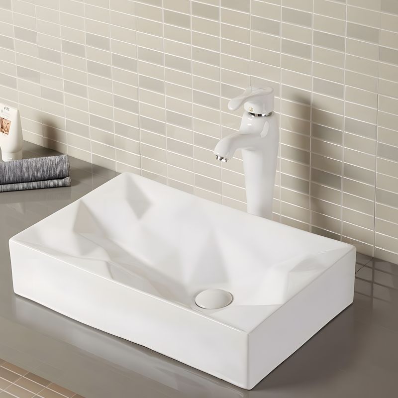 Lavoar Mistic, Alb Lucios, 56x36 cm, montaj pe blat, ceramica sanitara