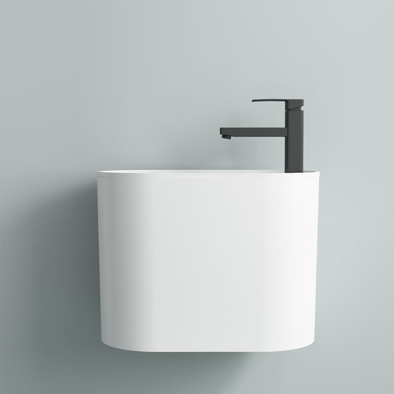 Lavoar, montaj suspendat, Alb Lucios, 50x28 cm, cu gaura de baterie, Siena