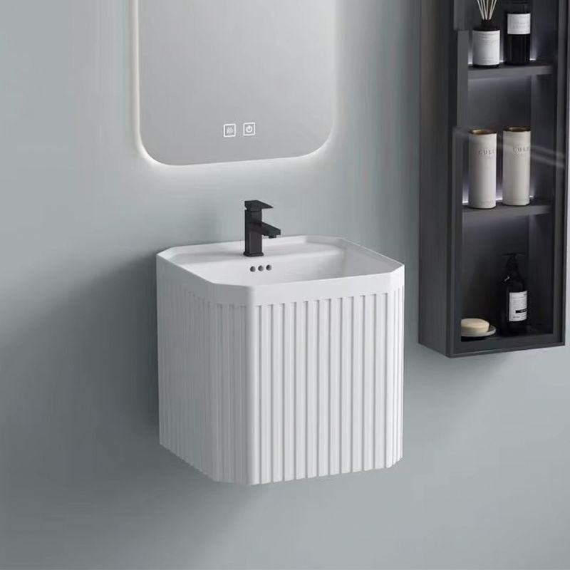 Lavoar, montaj suspendat, gaura de baterie, 42x42x40 cm ceramica sanitara , Alb Lucios, Adele