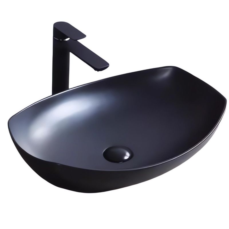 Lavoar Negru Mat, Power Color, 57x40 cm,  fara gaura de baterie, montaj pe blat, Samara