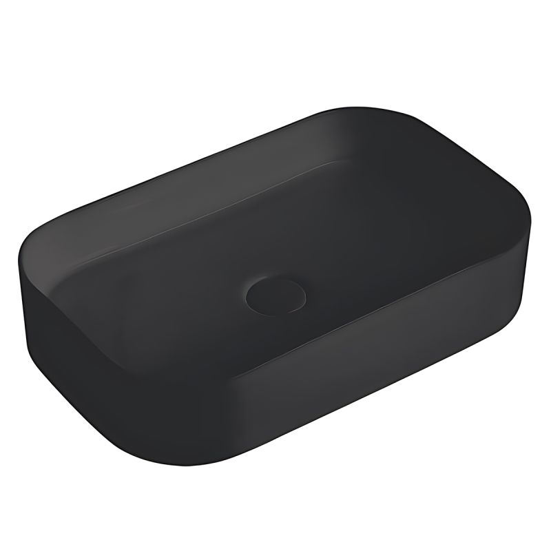 Lavoar Negru Mat, Power color, ceramica sanitara, montaj pe blat, 61x38 cm, Puro