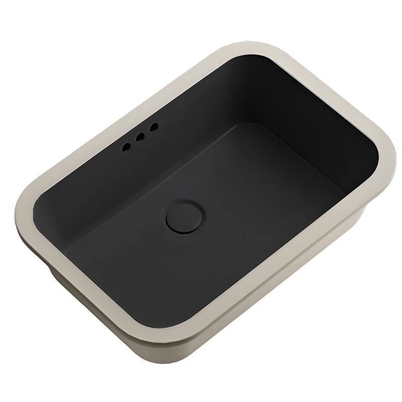 Lavoar, Negru Mat, Power Color, montaj incastat sub blat, ceramica sanitara, 60x39 cm, Viola