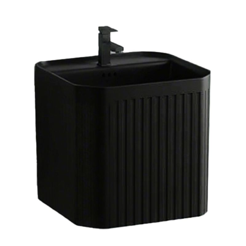 Lavoar, Negru Mat, Power Color, montaj suspendat, 42x42x40 cm, ceramica sanitara, Adele