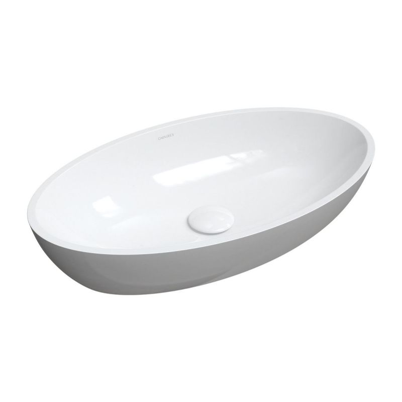 Lavoar OMNIRES SIENA, Compozit Roca Dolomit, Gri Alb, lucios, 60x35 cm, montaj pe blat