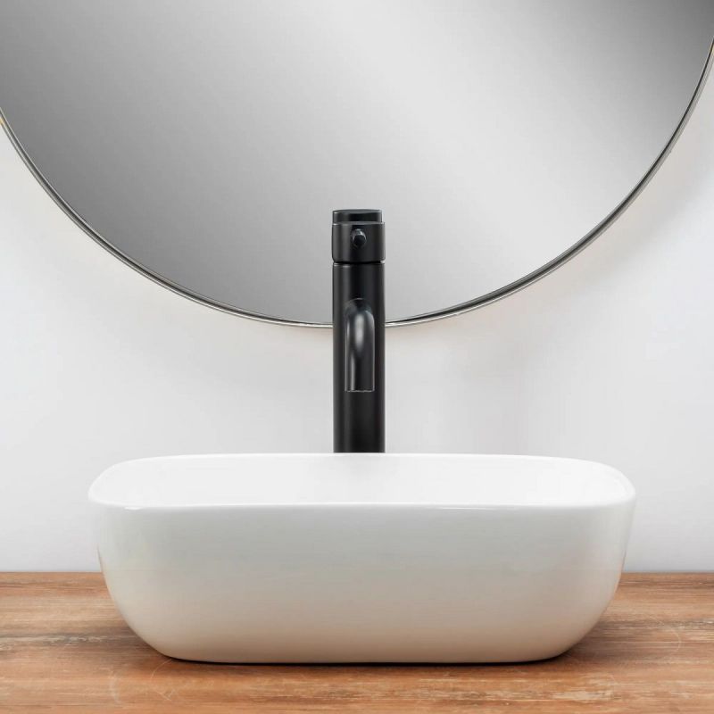 Lavoar REA Belinda Mini, Alb, 36x25 cm, montaj pe blat, ceramica sanitara