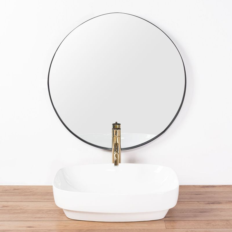 Lavoar REA Gizel 50, Alb, lucios, 50.5x38.5 cm, montaj pe blat, ceramica sanitara
