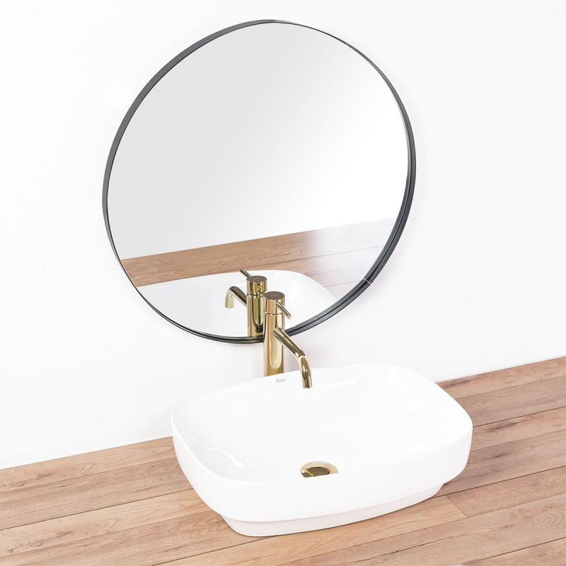 Lavoar REA Gizel 50, Alb, lucios, 50.5x38.5 cm, montaj pe blat, ceramica sanitara
