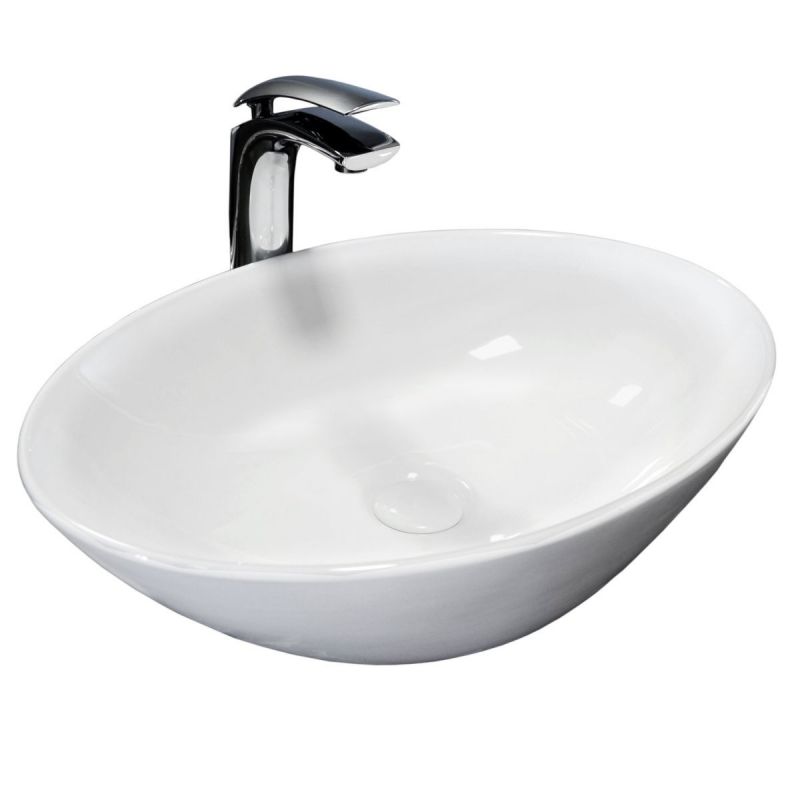 Lavoar HANA, oval 56x39 cm, colectia Slim Edge, design modern, montaj pe blat