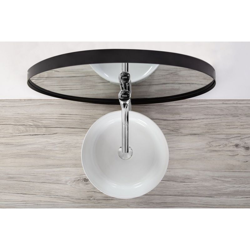 Lavoar REA Ida, Alb, lucios, 36x36cm, montaj pe blat, ceramica sanitara