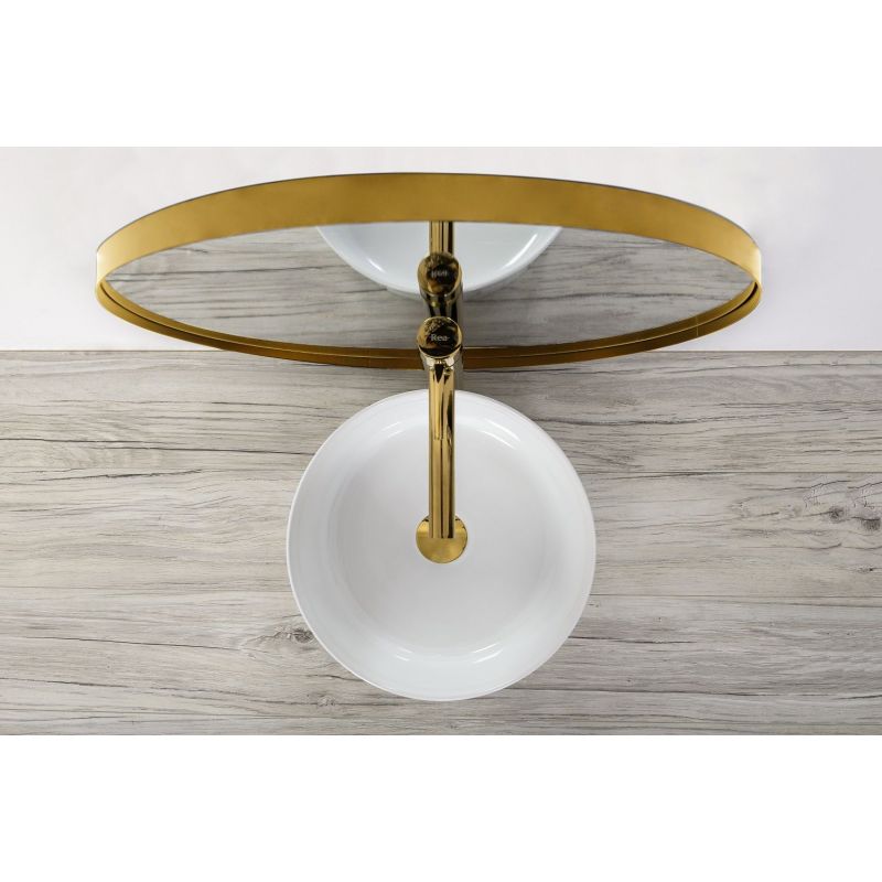 Lavoar REA Ida, Alb, lucios, 36x36cm, montaj pe blat, ceramica sanitara
