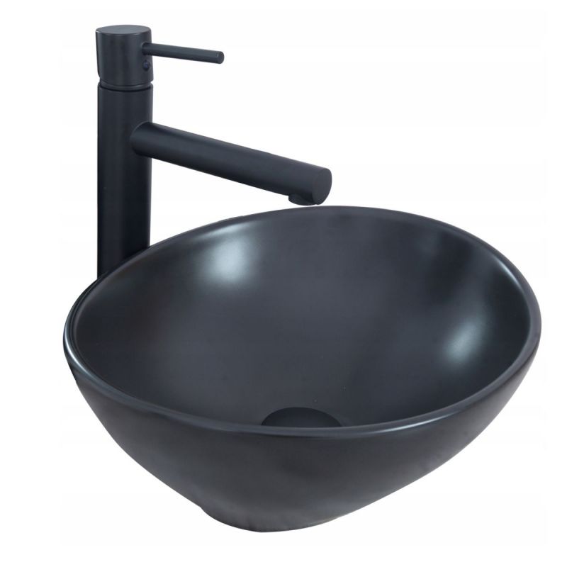 Lavoar REA Sofia, Negru, mat, 41x34.5 cm, montaj pe blat, ceramica sanitara
