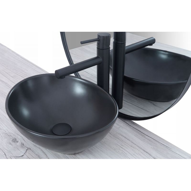 Lavoar REA Sofia, Negru, mat, 41x34.5 cm, montaj pe blat, ceramica sanitara