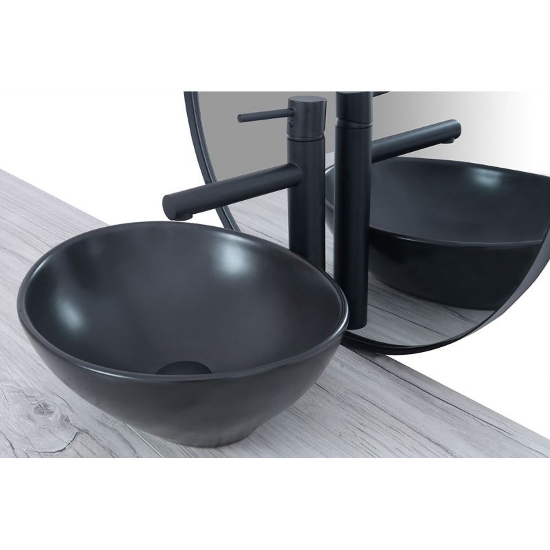 Lavoar REA Sofia, Negru, mat, 41x34.5 cm, montaj pe blat, ceramica sanitara