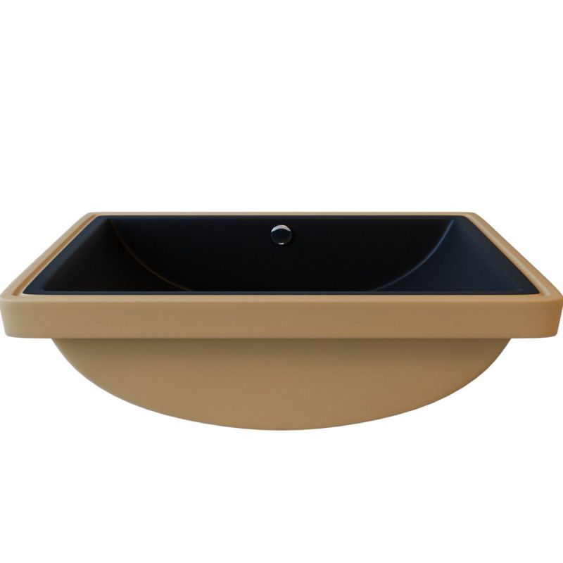 Lavoar Romeo, Negru Mat, 53x37 cm, montaj ingropat, ceramica sanitara