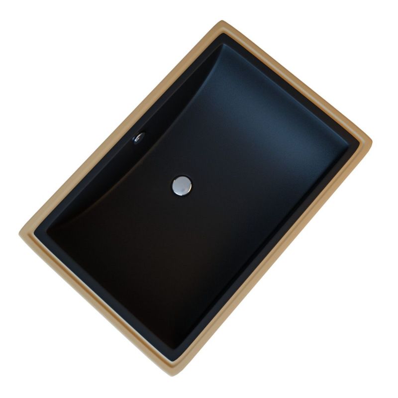 Lavoar Romeo, Negru Mat, 53x37 cm, montaj ingropat, ceramica sanitara