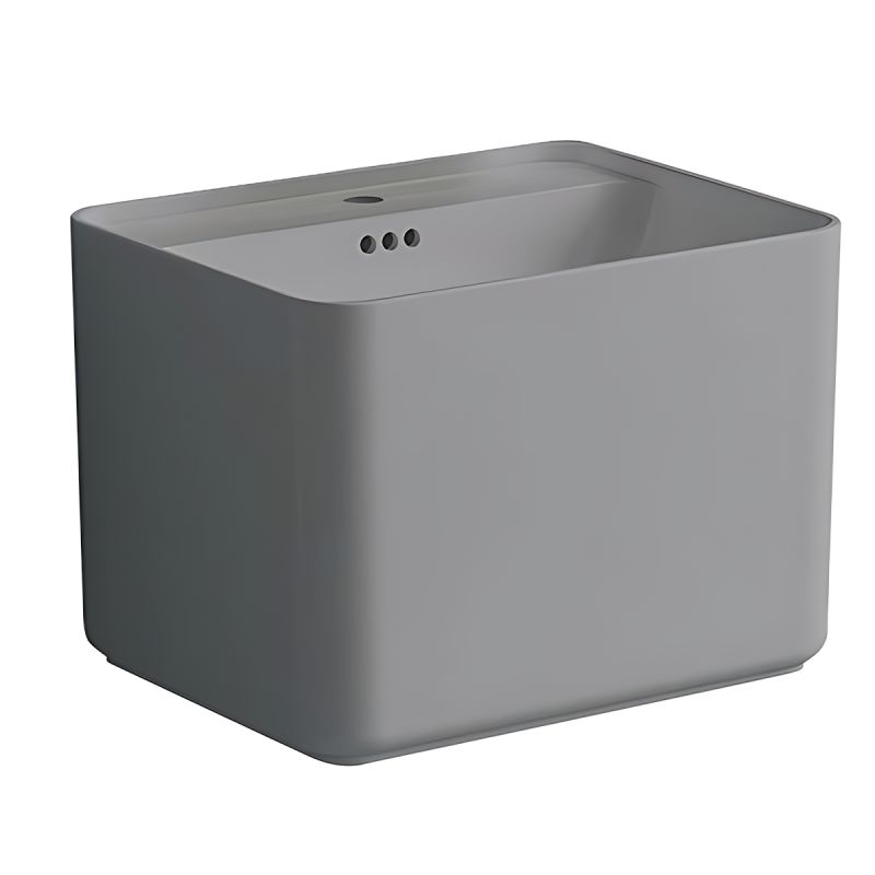 Lavoar, Gri Mat, Power color, montaj suspendat, cu gaura de baterie 50x40 cm, Alfonso
