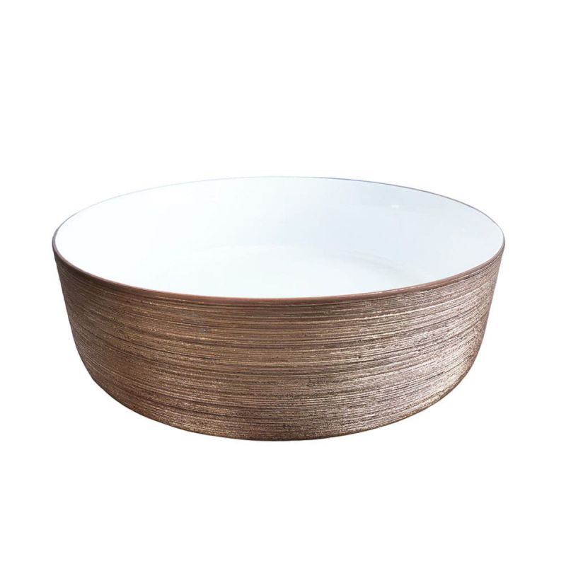 Lavoar Sarafina, ceramica sanitara, Auriu Roz, finisaj periat, 36x36 cm,  montaj pe blat