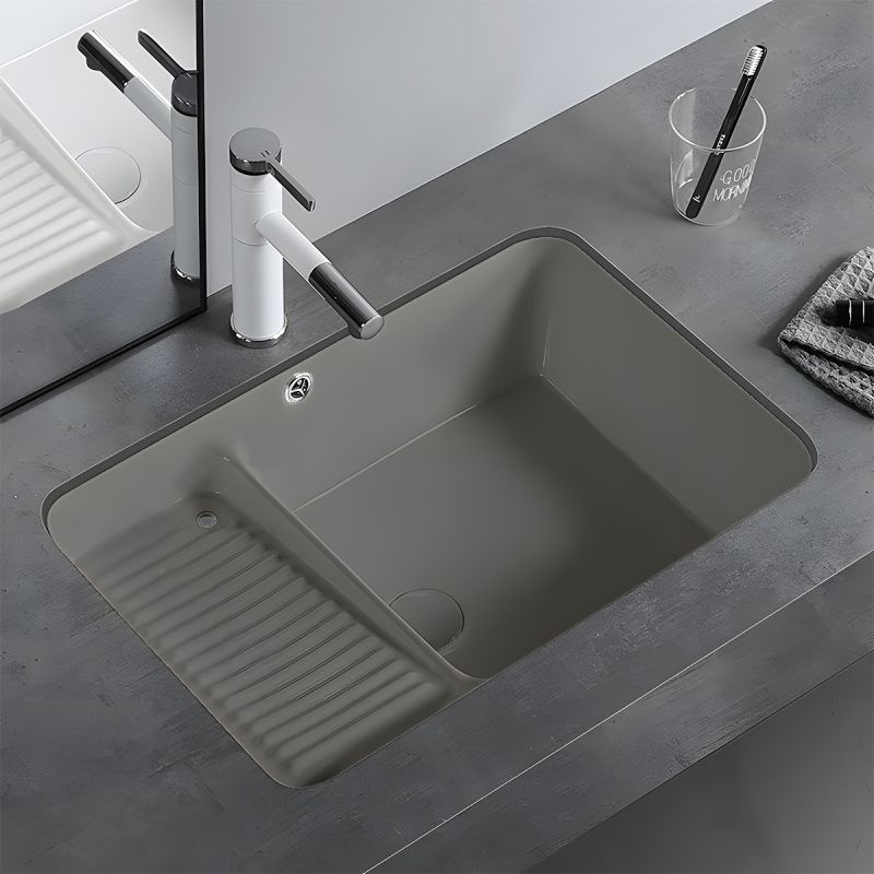 Lavoar Spalatorie, Gri Mat, Power Color, montaj incastrat sub blat, ceramica sanitara, 60x40, Lavio