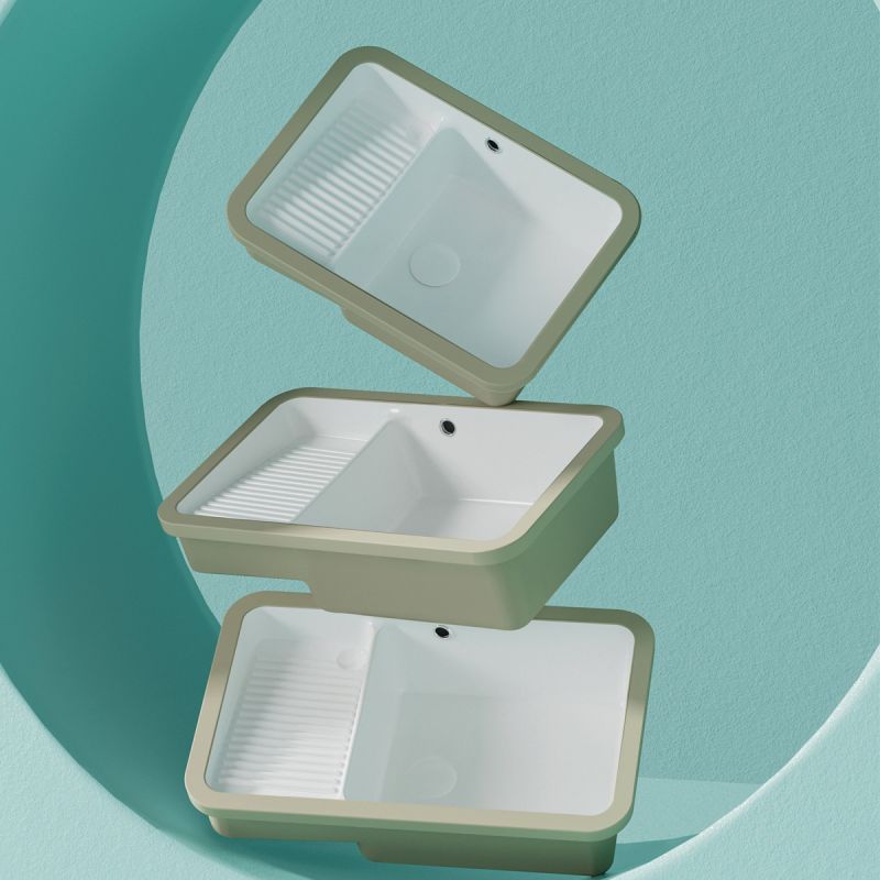 Lavoar Spalatorie, Gri Mat, Power Color, montaj incastrat sub blat, ceramica sanitara, 60x40, Lavio