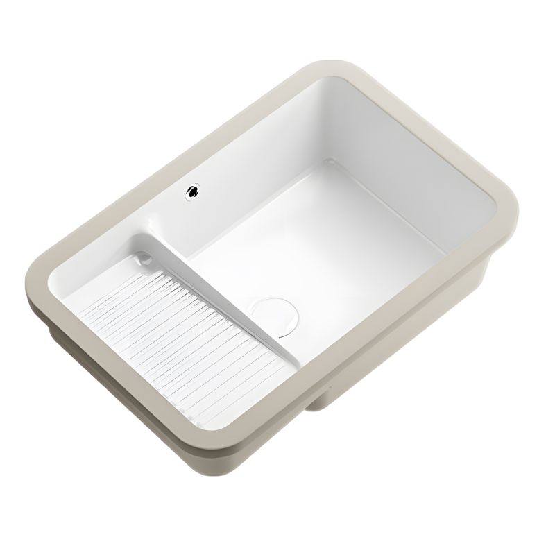 Lavoar Spalatorie, montaj incastrat sub blat, Alb Lucios, ceramica sanitara, 60x40, Lavio