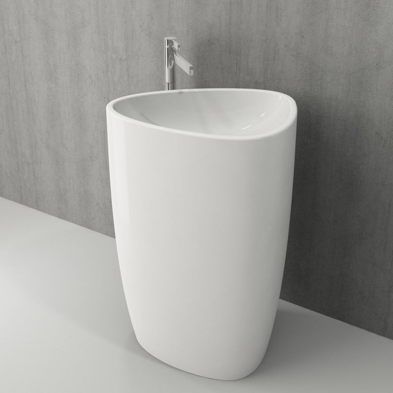 Lavoar stativ Britney, montaj pe podea, 58x43x86 cm, capac ceramic, alb lucios, Royalty Line by Ego